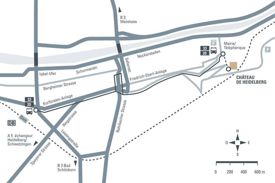 Plan de route de Château de Heidelberg