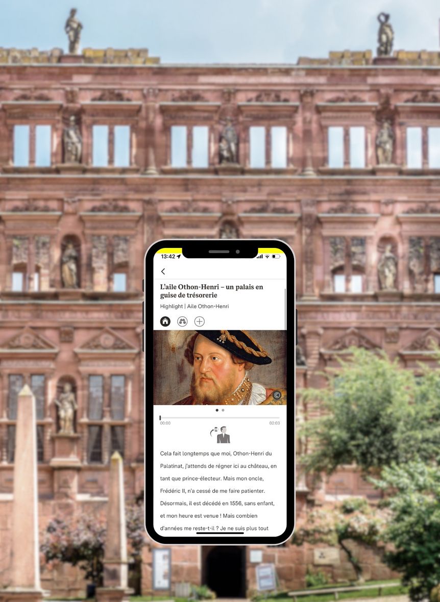 Château de Heidelberg, application Monument BW, exemple d’une étape Highlight